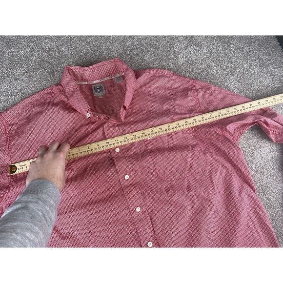Cinch Red/White Plaid Geometric Aztec Button Up Shirt Mens XXLT Cowboy Camp Read - Picture 5 of 8